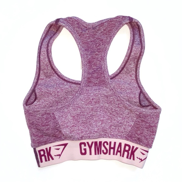 GYMSHARK RUBY BURGUNDY BLUSH PINK SEAMLESS RACERBACK FLEX SPORTS BRA - Picture 2 of 3